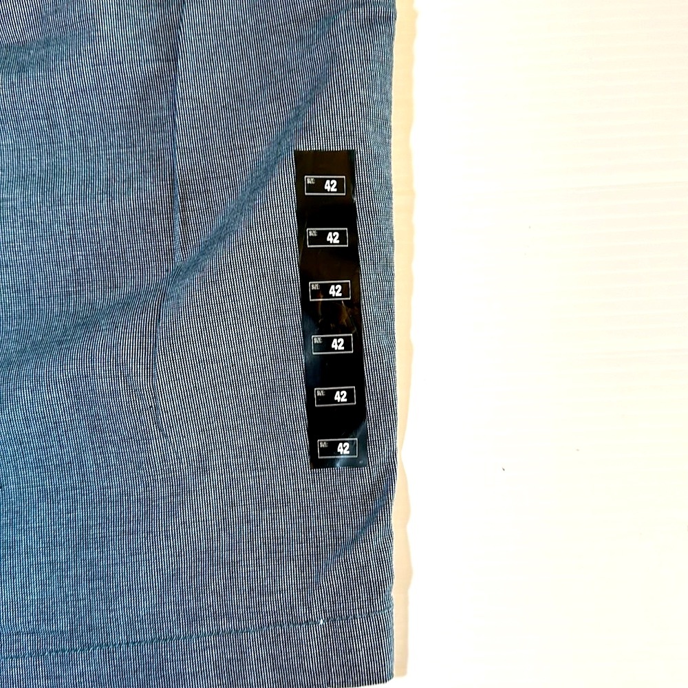 Marc Anthony Heather Blue Flat Front Slim Fit Cotton Stretch Twill Shorts 42 NWT - Picture 5 of 7